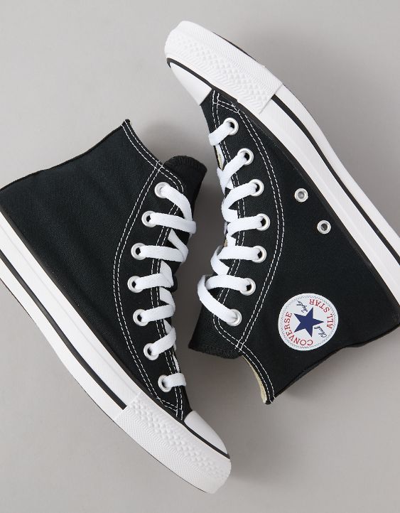 classic black canvas high top sneakers with white laces classic black canvas high top sneakers with white laces
