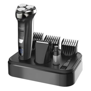 gsh950 5 in 1 waterproof electric rotary shaver & grooming kit with led display