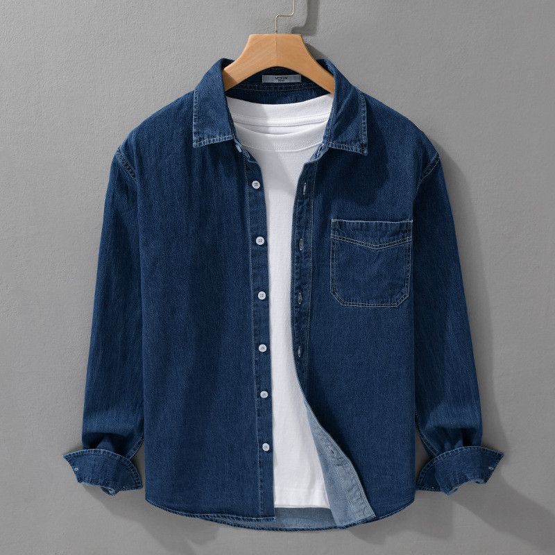 men's classic blue denim shirt loose fit casual over shirt men's classic blue denim shirt loose fit casual over shirt
